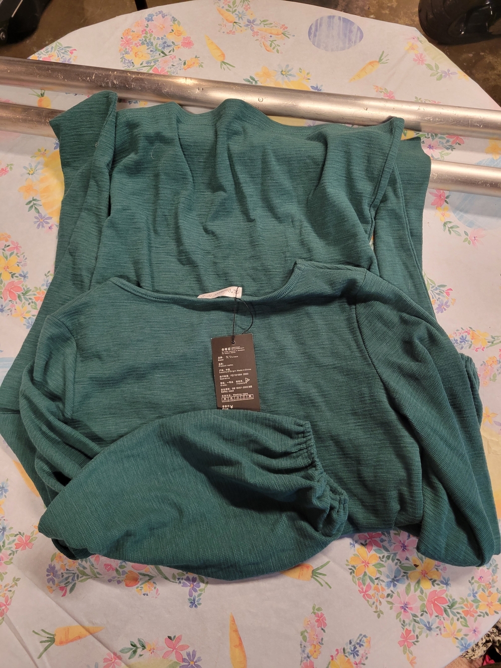Women's Teal Green Long-Sleeve Dress